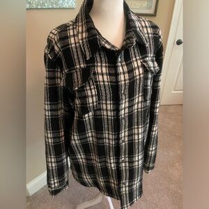 Men’s Black and White Plaid Jacket